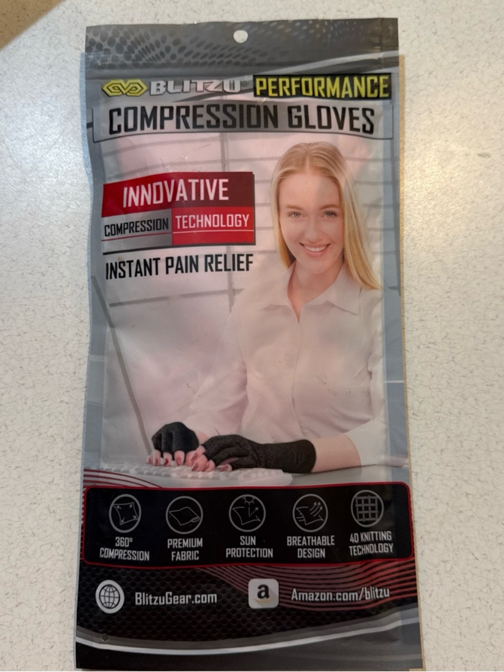 Performance Black Compression Gloves - Breathable Support